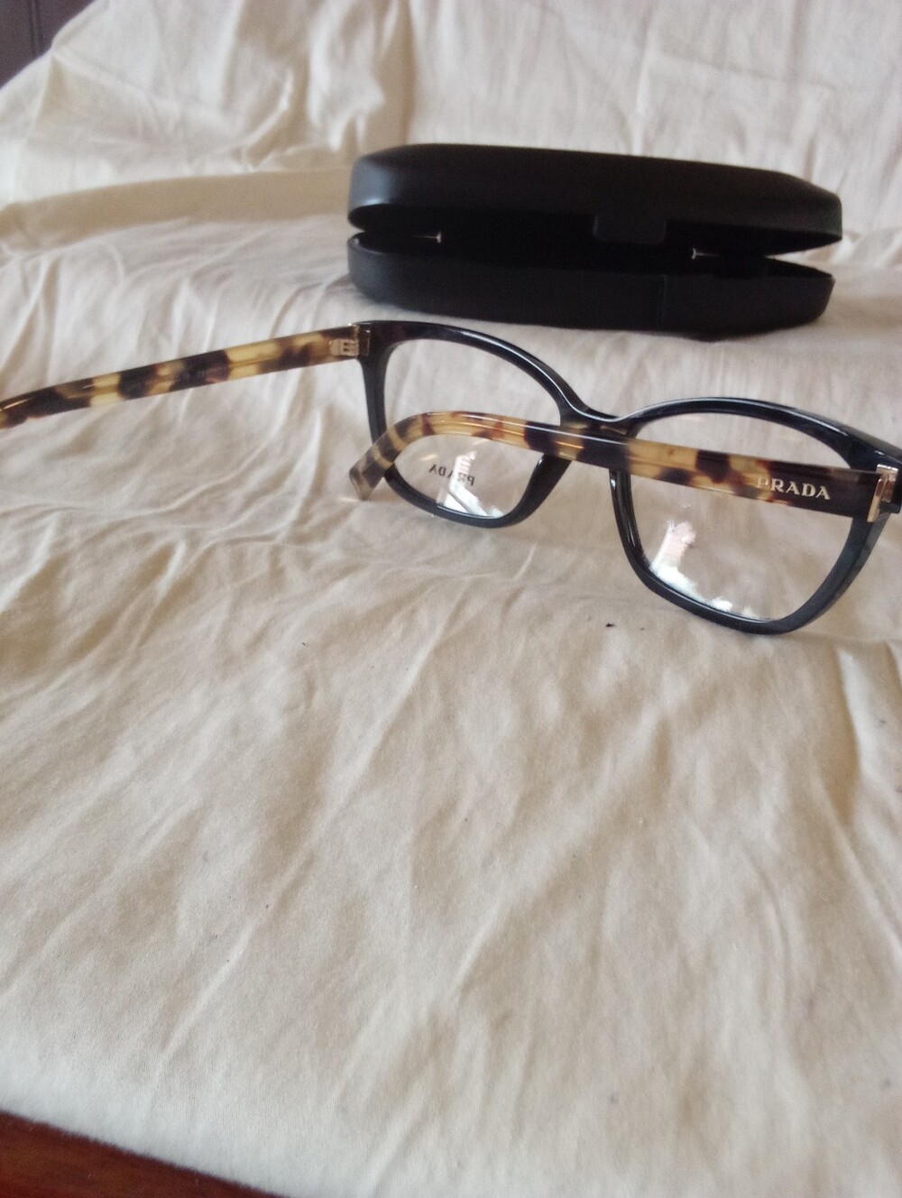 Prada PR 15ZV 3891O1 Black Havana Cat Eye Eyeglasses 55mm - Picture 2 of 2